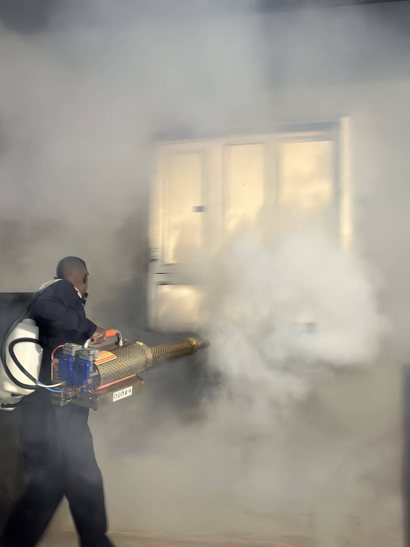 Fogging machine in use