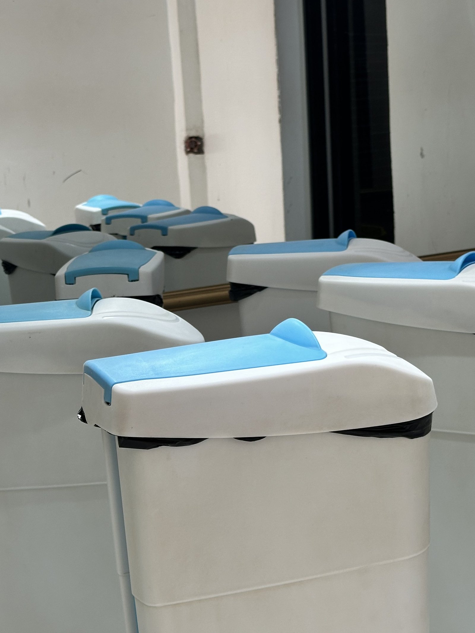 Sanitary bins ready for servicing